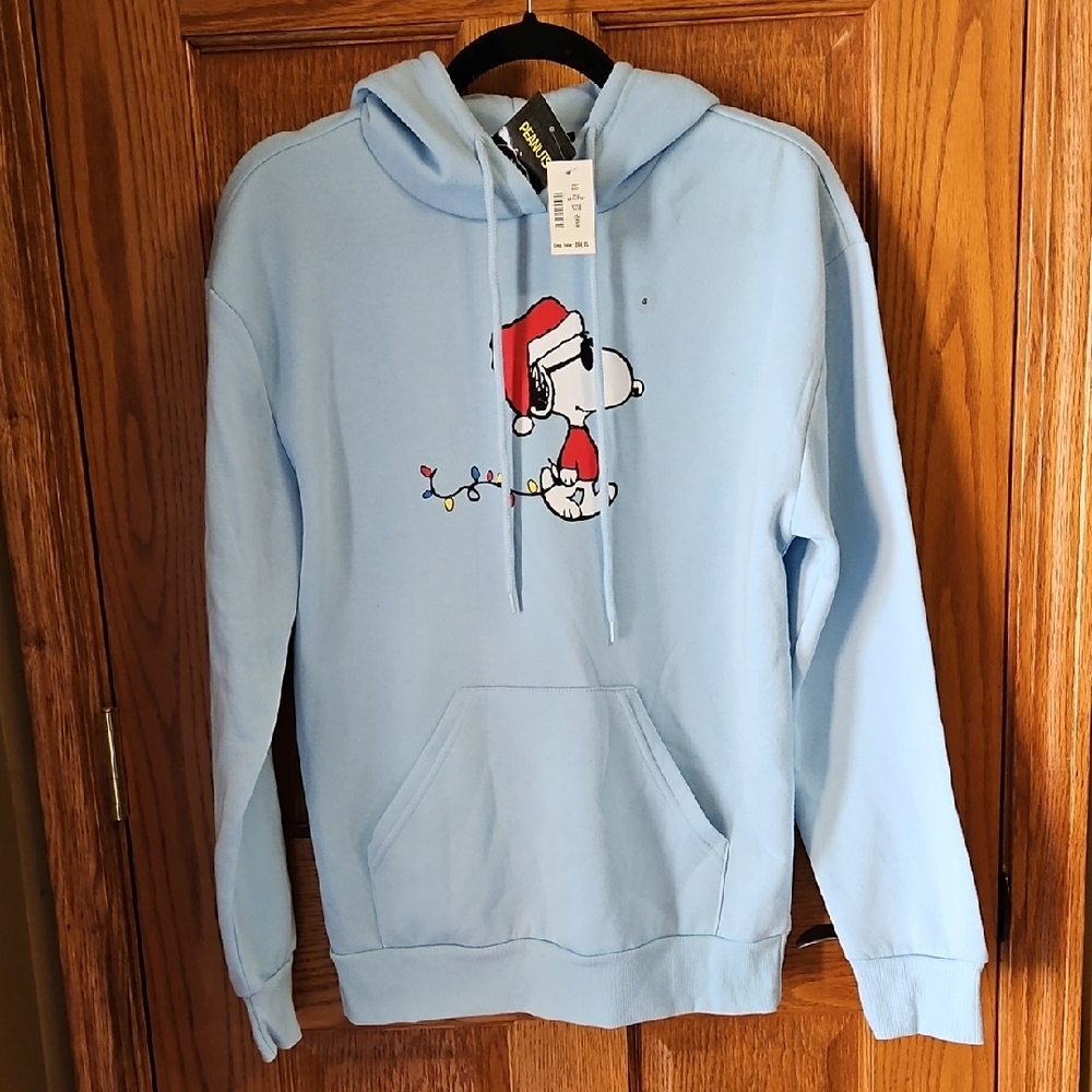 Peanuts Snoopy Light Blue Hoodie, Size S